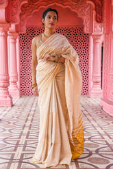 Ivorycharm Linen Zari Saree